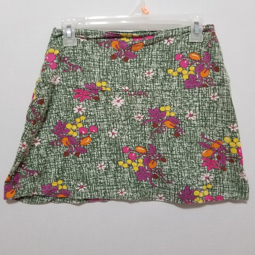 Free People skirt Small daisy floral cherry grape leaf print mini stretch summer